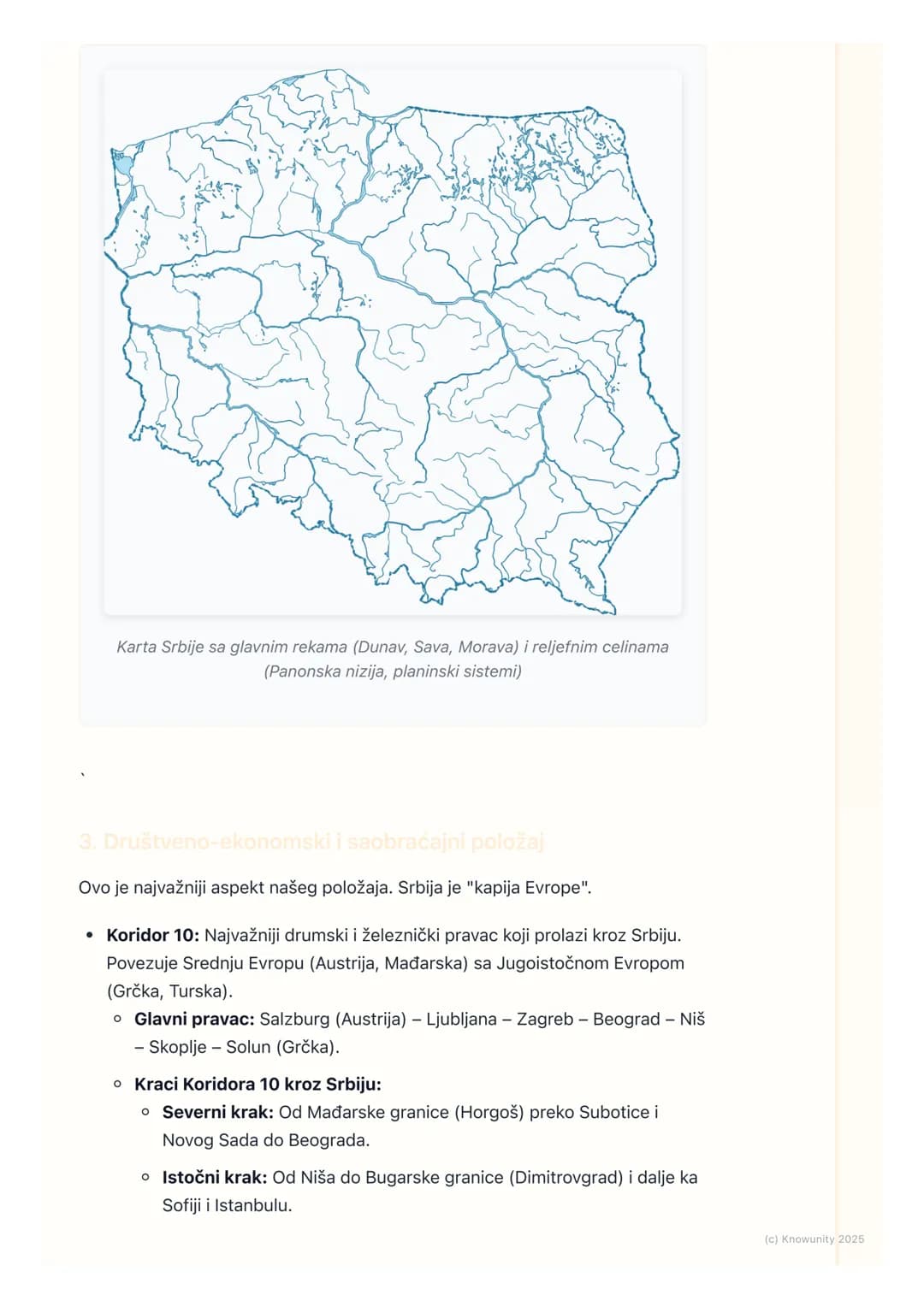 # Geografija Srbije u evropskom
kontekstu
Geografija Srbije u evropskom kontekstu
Srbija se nalazi na raskrsnici puteva između istočne i z