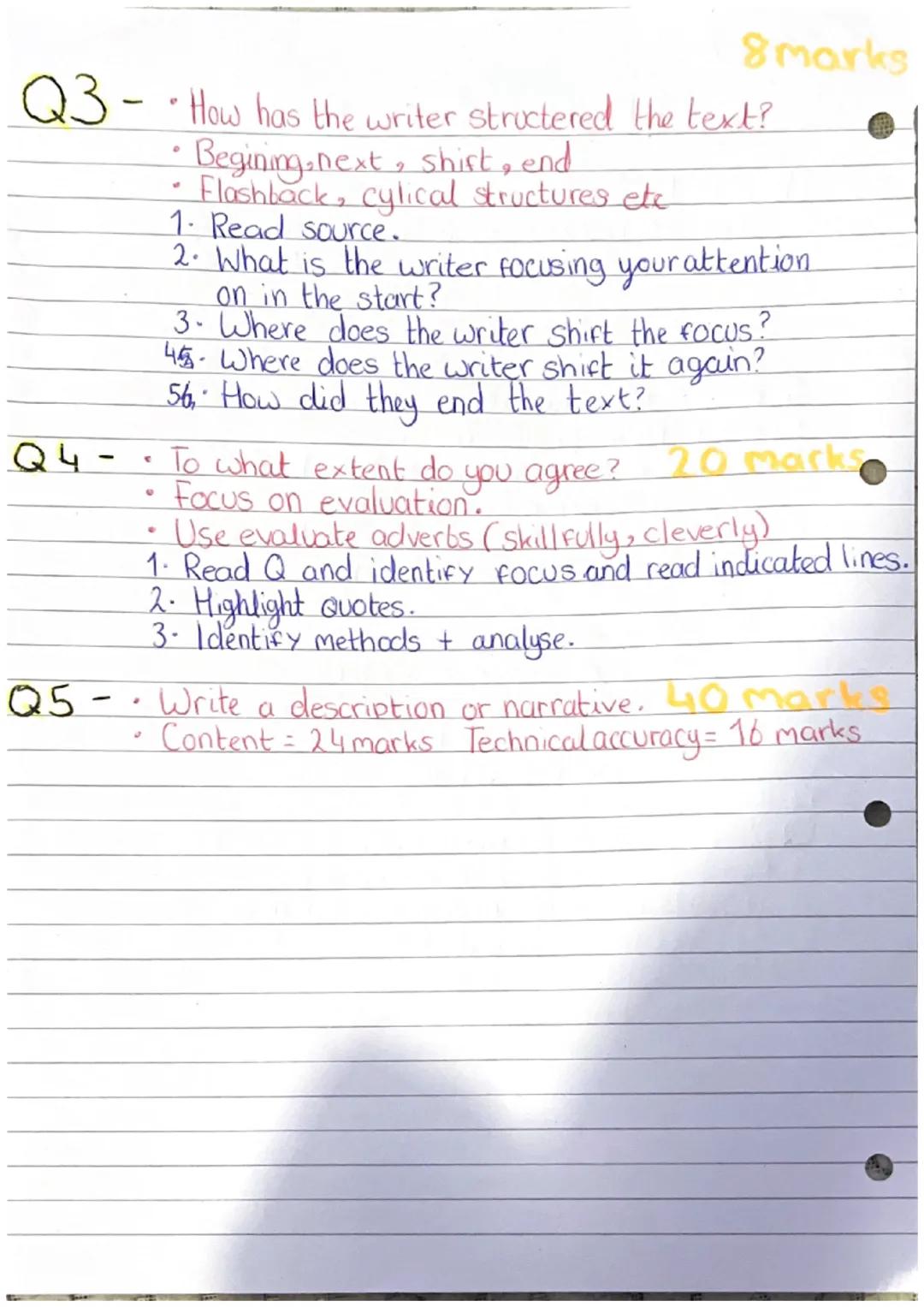 ●
●
=LANG P1=
1hour and 45mins.
Total of 80 marks -
-> Section A: 40 marks
Section B: 40 marks.
key terms
Implicit: Not directly shown.
Expl