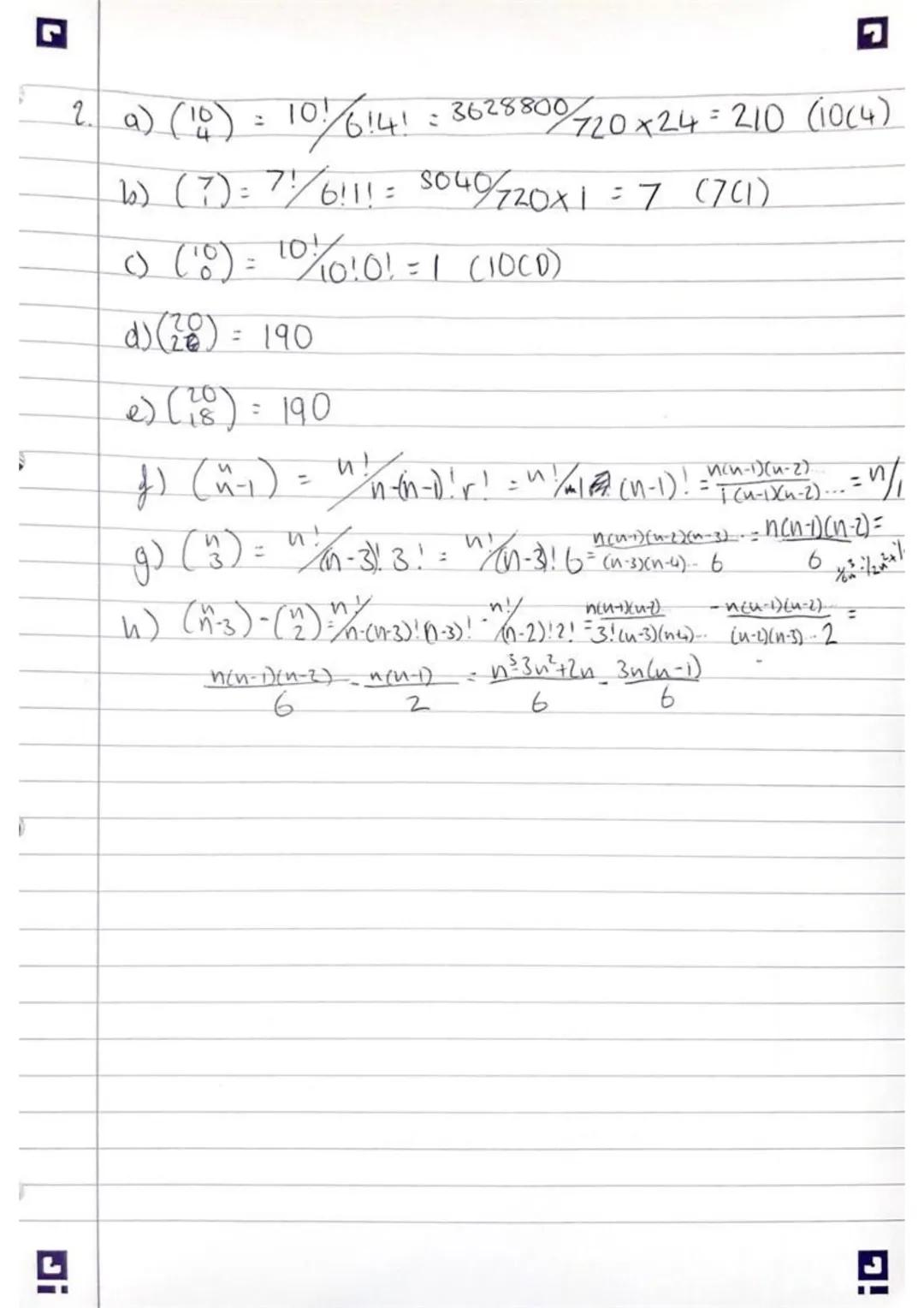 L
Di
14 a) (1,1) & (4, 5).
√3²+4² = √25 = 5
1
Binomial Theorem
(
1
121
33
4 6 4
5 10 10 S
6
595
1
IS
20
Brunanial theavem:
2
n-1
(a+b)" = a^