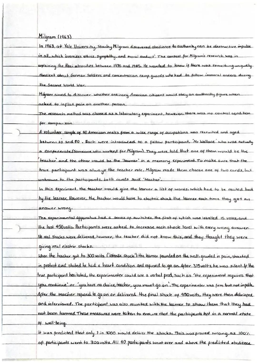 Psychology - Milgram 1963 Study (Obedience)