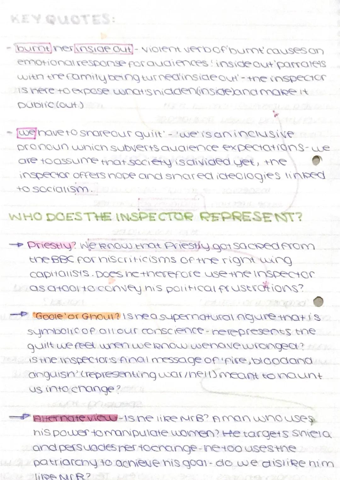'pink'can link to the idiom
rose tinted glasses' it is an idea
of faise optimism. The Birlings
have a superficial armour that
everything is