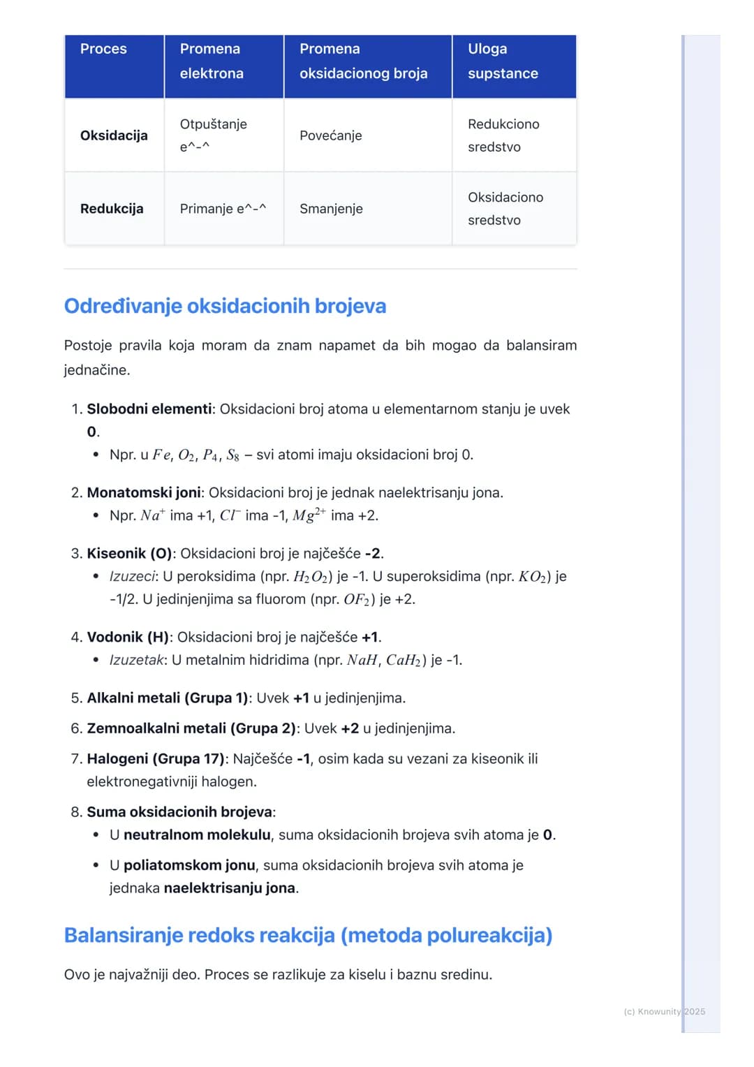# Redoks reakcije
Uvod u redoks reakcije
Redoks reakcije su hemijske reakcije kod kojih dolazi do promene oksidacionih
brojeva atoma. U su