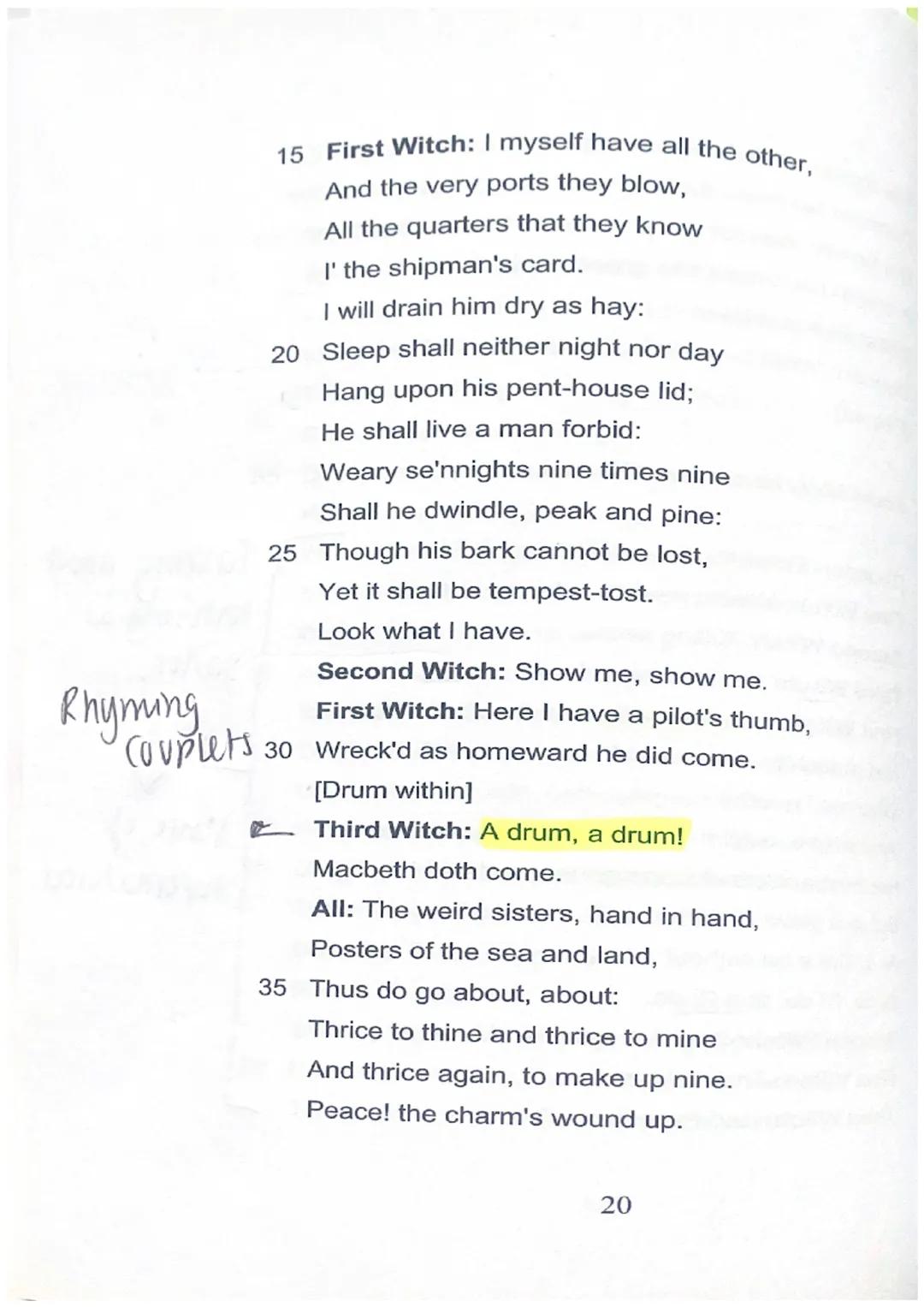 Pathetic falacy: ominous setting, witches are in
power
↳ may have the ability to infwence the elements.
Scene I. I. A desert Heath.
Act I
↓