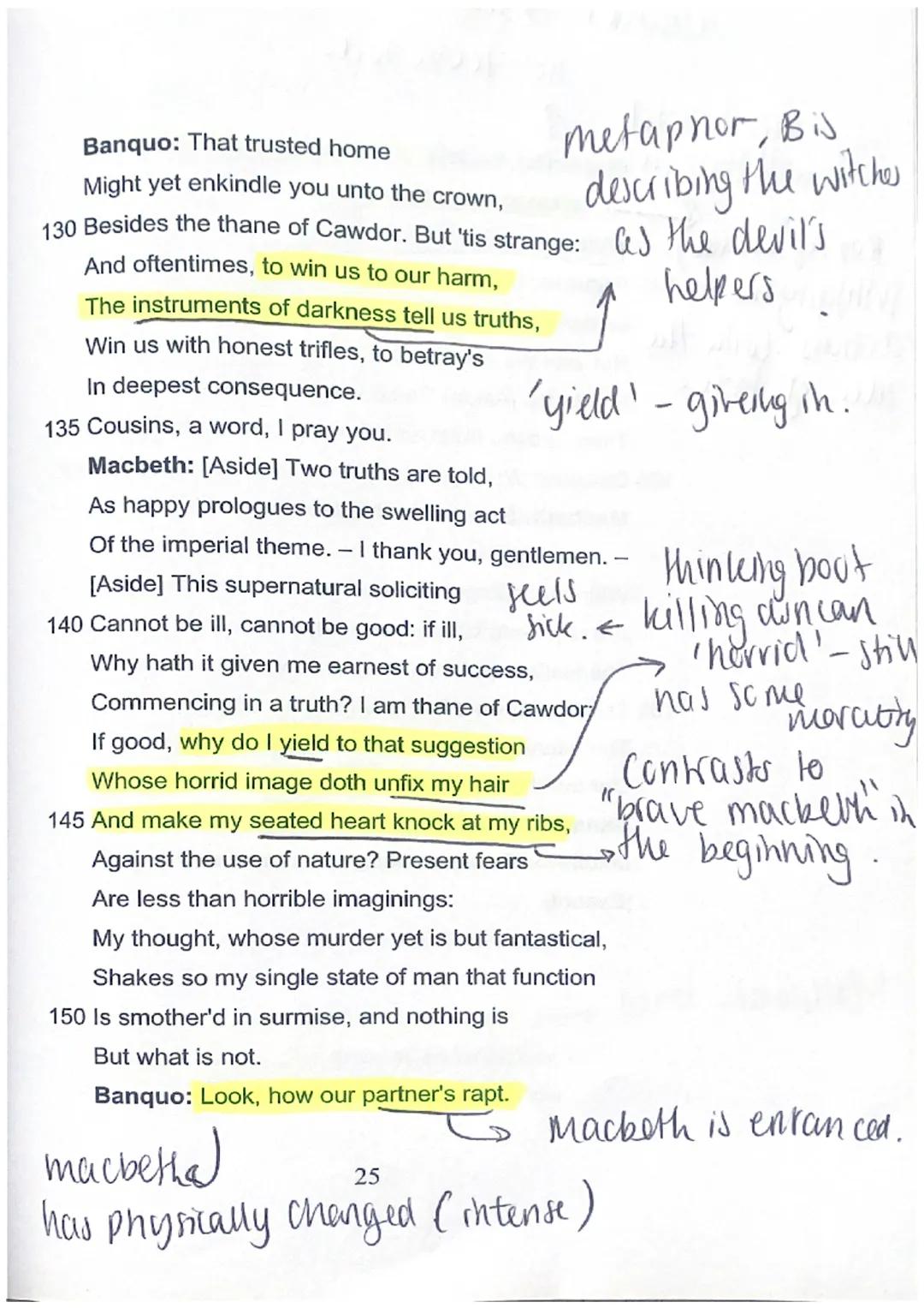Pathetic falacy: ominous setting, witches are in
power
↳ may have the ability to infwence the elements.
Scene I. I. A desert Heath.
Act I
↓