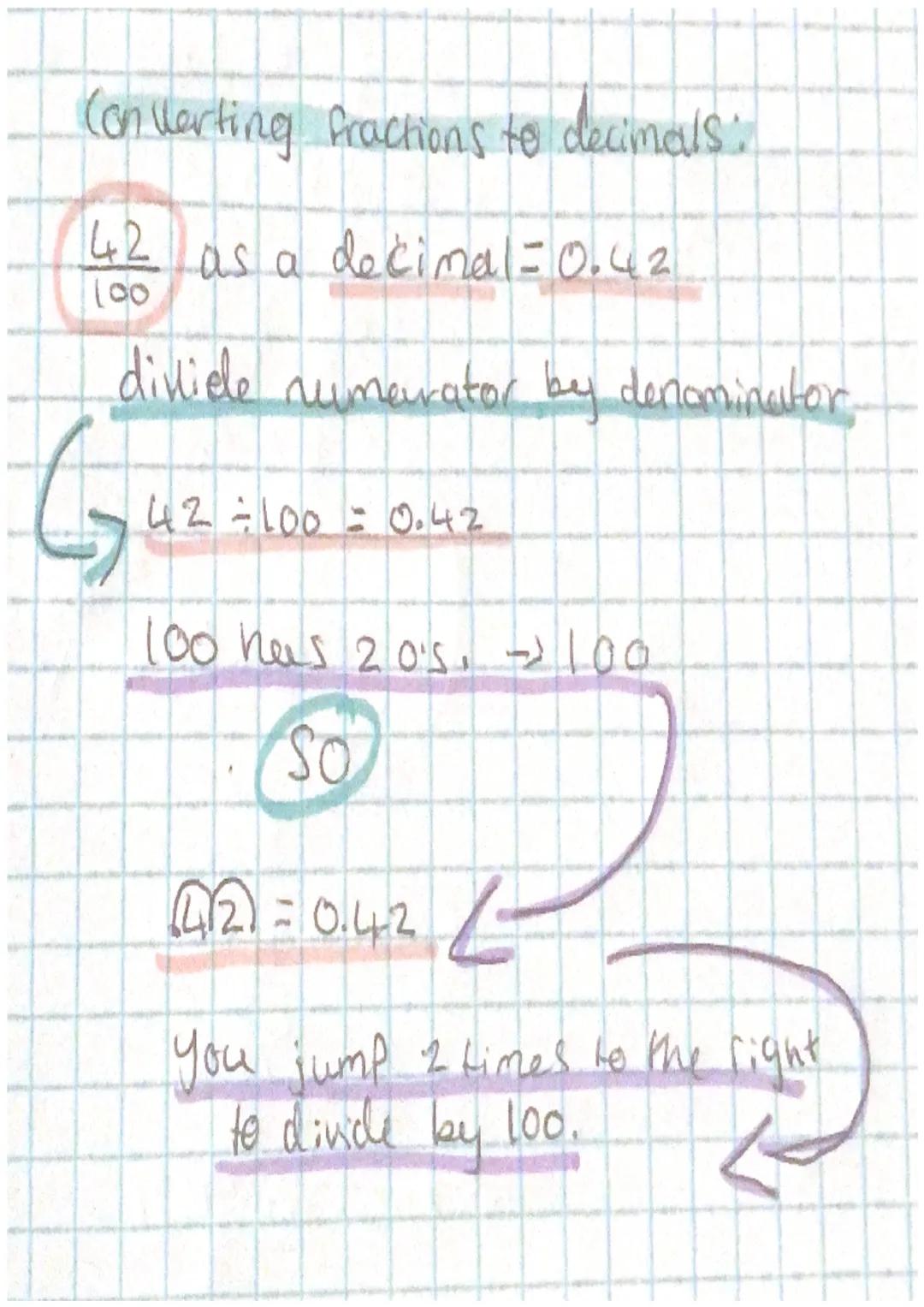 Converting Percentages to fractions:
Percent means per loo' or refer to it.
as 'out of loo
what is 82% as a fraction?
%= out of 100
82
100
w