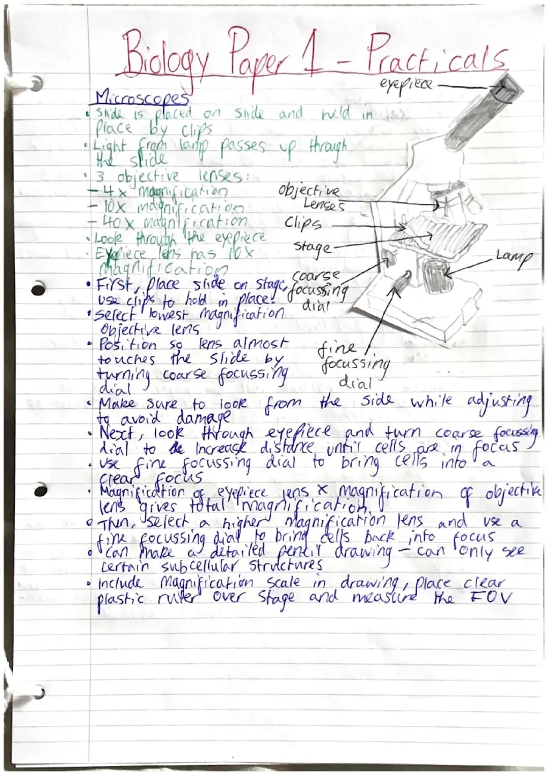 GCSE AQA Biology paper 1: Required practicals