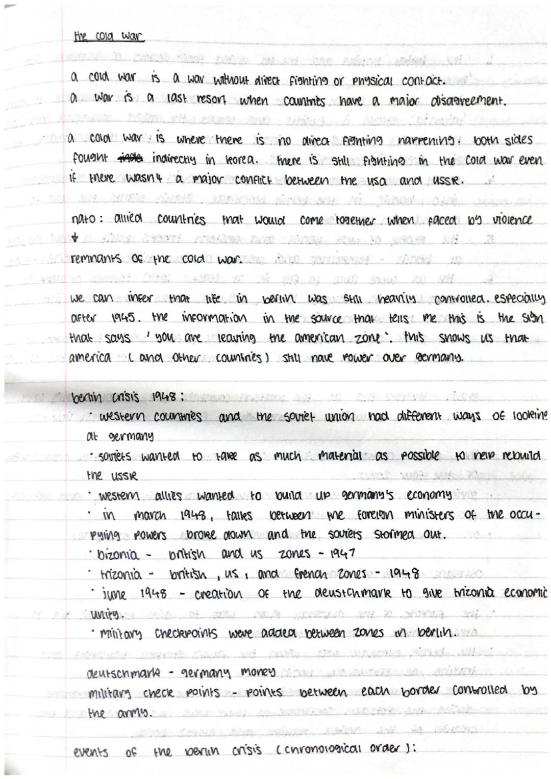 the cold war
a cold war is a war without direct fighting or physical contact.
war is a last resort when countries have a major disagreement.
