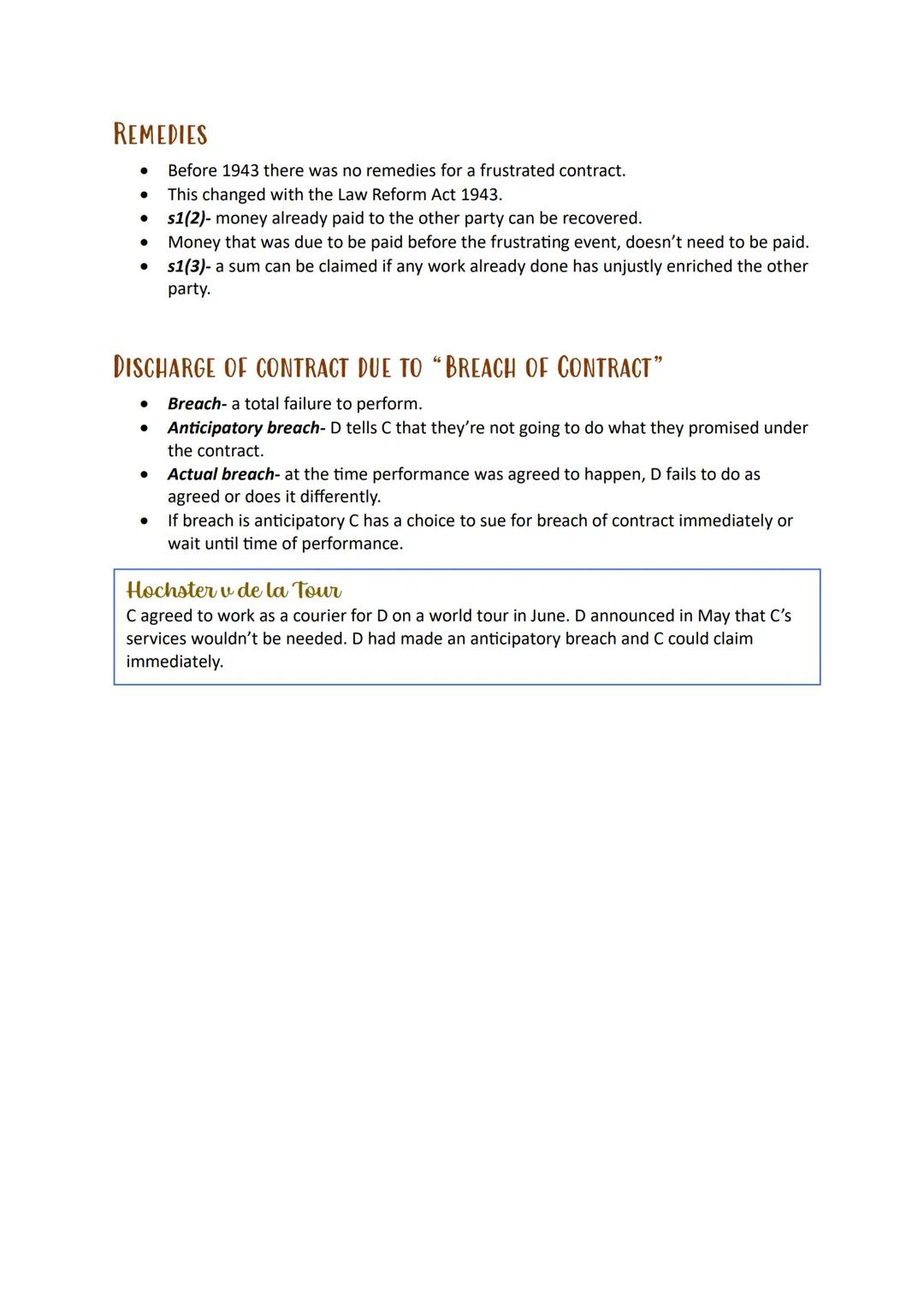 # Discharge
## of
### Contracts # Introduction
- Discharge of a contract means that the contract has been completed/come to an
end.
# DISCH