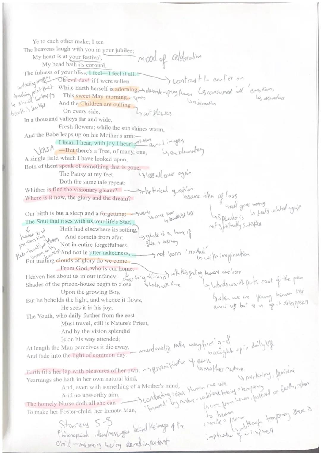 Ode: Intimations of Immortality from Recollections of Early
BY WILLIAM WORDSWORTH
Devotion tomhe
yearning for weckin to
Getter than many Chi