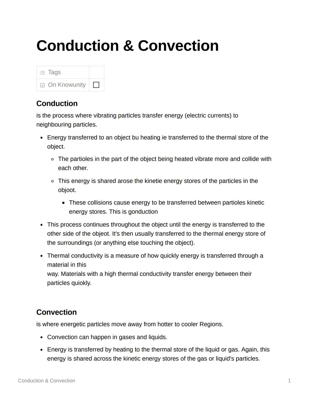 Conduction & Convection
Tags
On Knowunity
Conduction
is the process where vibrating particles transfer energy (electric currents) to
neighbo
