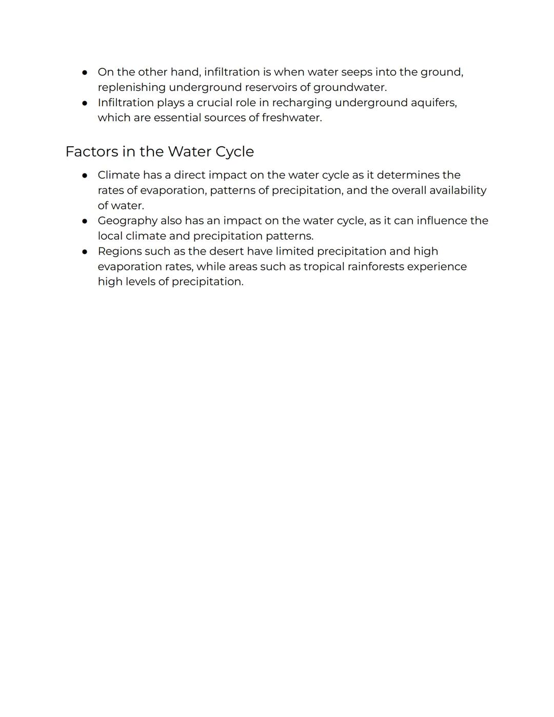 # The Water Cycle
What Is The Water Cycle?
* The water cycle is the continuous movement of water on, above, and
below the surface of the
