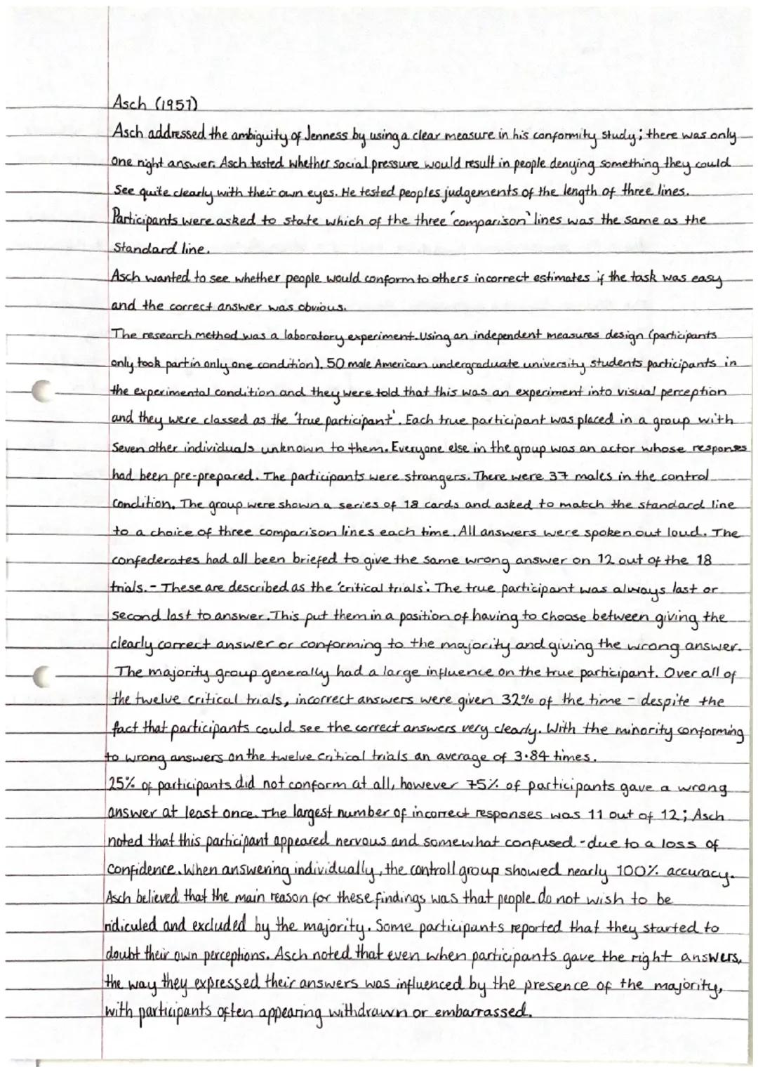 Psychology - Asch (1951) Study