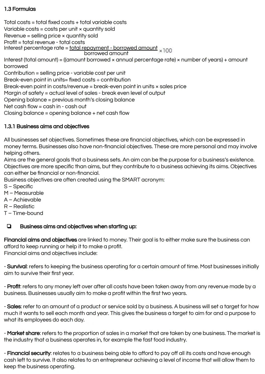 Edexcel Business Theme 1 Revision Notes PDF | Free A-level & GCSE ...